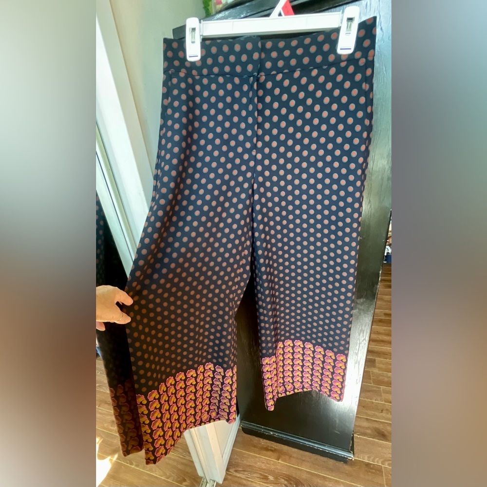 Ann Taylor Blue & Red Polka Dot Pants